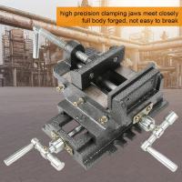 4นิ้ว ปากกาจับชิ้นงานสว่านแท่น 2ชั้น ปากกาแท่นเจาะ Cross Slide Vice Drill Press Vise จับเหล็ก ทำจากว