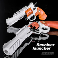 357 ZP5 Revolver Mechanical Automatic Launcher Continuous Firing Pistol Soft Dart Bullet Toy Gun CS Outdoor Weapon for Kid Adult
