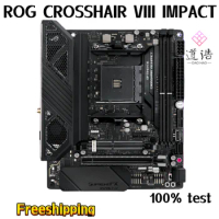 For ROG CROSSHAIR VIII IMPACT Motherboard 64GB M.2 PCI-E4.0 Socket AM4 DDR4 Mini-ITX X570 Mainboard 100% Tested Fully Work