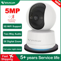Vstarcam 5MP HD IP Camera Auto Tracking Indoor Baby Monitor 5Ghz Wifi Surveillance Camera Security Home Full Color Night Vision