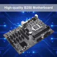 B250B ETH Mainboard with SATA Adapter Cable LGA1151 DDR4 12X Graphics Card Slot MSATA SATA3.0 USB3.0 for BTC Motherboard