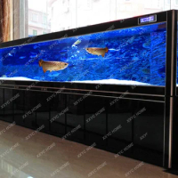 Large Golden Dragon Fish Tank Aquarium Ecological Living Room Screen Glass Bottom Filter Hallway