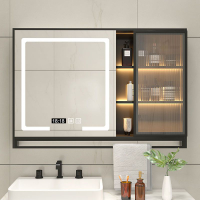Toilet Storage Cabinet Toilet Storage Cabinet With Mirror BGood Fast To SG athroom Sink Bathroom Mirror Cabinet with Light Anti-Fog Solid Wood Smart Mirror Separate All-in-One Cabinet Wall-Moun Package  浴室柜