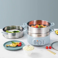 Stainless Steel Electric Food Steamer Rice Noodle Roll Steamer Cooking Machine Multi Cooker Boiler Kitchen Multi-layer Steamer