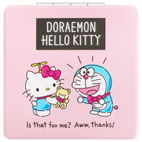 【凱蒂貓x哆啦A夢 隨身鏡】凱蒂貓 哆啦A夢 聯名 隨身鏡 鏡子 日本正版 該該貝比日本精品