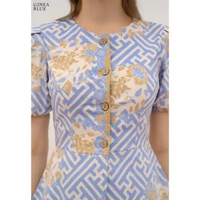 Evercloth Ginea Blouse Wanita Atasan Wanita Blouse Batik Wanita Atasan Batik Wanita Kemeja Kerah Das