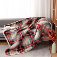 Double-layer Flange Cashmere Thickened Blanket Warm Nap Throw Bedspread on The Bed Plaid Home Decor Sofa Cover Decoration Travel