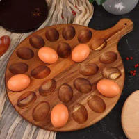 Deviled Egg Plates Wooden Egg Tray Easter Dinnerware Egg Holder Serving Tray Egg Holder Storage Plate Egg Tray Cutting Board
