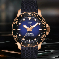 【TISSOT 天梭 官方授權】SEASTAR1000 海星系列 300m 潛水機械腕錶 / 43mm 女王節(T1204073704100)