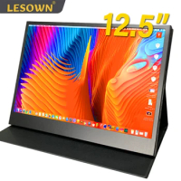 LESOWN Portable Touchscreen Monitor 12.5 inch HDMI USB Type C 1080p Ultrawide Display Laptop PC Windows Mac Extender Screen