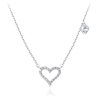 จี้พร้อมสร้อยคอ เงิน แท้ ดีไซน์ หัวใจ รุ่น MD-SLN004 สีเงิน