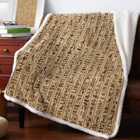 Ancient Egypt Hieroglyphs Retro Style Blanket for Beds Sofa Fleece Throw Blanket Winter Bedclothes Bedspread Cashmere Blanket