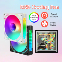 [จัดส่งทันที] พัดลมระบายความร้อน พัดลมเคส พัดลมคอม เคสหม้อน้ำ RGB ขนาด 12 cm พัดลมคอมพิวเตอร์ 12cm R