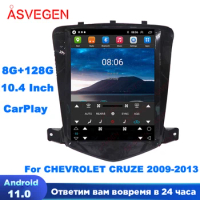 10.4'' Tesla Android 11 Car DVD Radio For CHEVROLET CRUZE 2009-2023 Auto Navi Stereo Headunit Multimedia Player