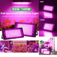 AC 220V Full Spectrum LED Grow Light Phyto Lamps 50W 100W 200W 300W With EU Plug For Greenhouse Hydroponic Plant Growth Lighting