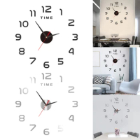 Modern Design Large Wall Clock 3D DIY Quartz Clocks Fashion Watches Acrylic Mirror Stickers Living Room Home Decoration Horloge