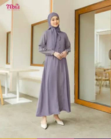 Nibras Gamis Selaras 036 Gamis Wanita Modern Elegan Viral Kekinian Terbaru S Lilac