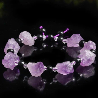 Natural Amethyst Diy Bracelet Irregular Healing Stone Purple Gravel Mineral Specimen Raw Quartz Crystal Necklace Gifts Jewelry