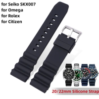 20mm 22mm Silicone Strap for Seiko SKX007 SRP777J1 Diving Sport Waterproof Wrist Band Bracelet Smart Watchband for Omega 007/300