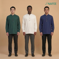 NAFEE Kemeja Lengan Panjang Daily Series Koko Minimalis Toyobo Sulam Tekstur Mewah Bahan Adem & Prem