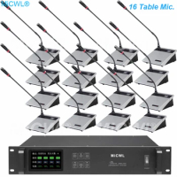 Pro 1 Host 1 Chairman 15 Delegate Mic Meeting Room Wireless Conference Microphone Mic System (Support up to 250pcs Mic)