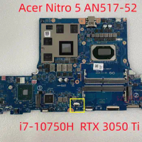 GH51M LA-K861P For Acer Nitro 5 AN517-52 Motherboard I7-10750H RTX 3050 Ti 4GB NB.QDV11.002