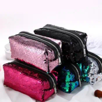 Color Changing Reversible Sequins Mermaid Pencil Bags for Girls DIY Magic Pencil Cases For Children School Home Storage SN1144
