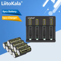 8pcs Battery &amp; Charger 700mAh CR123A 3.7V Lithium 16340 Rechargeable Battery For Arlo HD Camera And Reolink Argus by LiitoKala