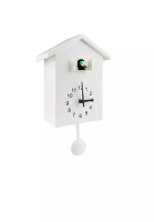 FUNKY.sg Wall Cuckoo Cuckoo Clock. muji Birdhouse Clock Minimalist Modern Design - White