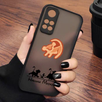 Disney Lion King Phone Case For Xiaomi Redmi Note 5 11 12 Turbo 13 S T E Pro Plus 4G 5G Frosted Translucent Funda Cover Silicone