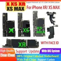 For iPhone X XR XS Max Mainboard Clean iCloud For iPhone XR Full Working Motherboard with Face ID Support iOS Update Logic Board