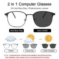 Anti Blue Light Glasses Men Women Uv400 Sunglasses Photochromic Computer Lens Anti Eyeglasses Radiation Eyewear Gaming Y8d2