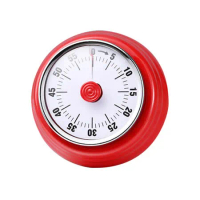 PUSH! 餐廳廚房用品機械式計時器磁吸烹飪定時器倒數計時提醒器D258 紅色