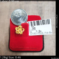 Emas 916,Bead Bead D3 Pdr Fnb Bunga L5 0.9cm Design:2193<M0LZ4>916AB(M9)-Size: 0.46cm