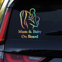 Mum Baby On Board Car Vehicle Body Window Reflective Decals Sticker Decoration Car Sticker Accessories For Truck Motorbike EV
