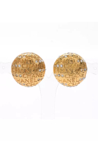 CHANEL 二奢 Pre-loved CHANEL earrings GP Rhinestone gold logo vintage