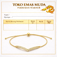 Gelang wanita emas muda motif fuji serut free surat toko, bisa COD