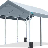 ADVANCE OUTDOOR 12x20 ft Heavy Duty Carport Car Canopy Garage Boat Shelter Party Tent, Adjustable Peak Height from 9.5ft to 11ft