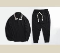 Big Men- Set bộ dài quần dài áo polo big size thời trang áo polo phối quần ống suông Big Men <140kg