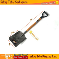 Sekop Pasir Tanah Tebal Dan Kuat Sekop Pasir Gagang Kayu Sekop Serbaguna