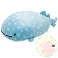 Cute Jinbesan Blue Whale Shark With Friend Big Plush Toy 49cm Pillow Cushion Stuffed Animals Kids Dolls Baby Children Gifts