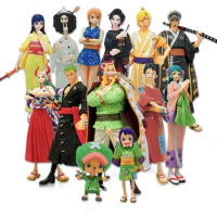 9-21CM One Piece Anime Figure Sanji Nami Roronoa Zoro Luffy Chopper Nico Robin Ace Marco PVC Action Figures Model Toys Gift