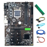 B250 BTC Mining Motherboard Kit LGA1151 Support 12 PCI-E16X Graphics with DDR4 4GB 2666Mhz RAM for Bitcoin Miner