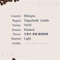衣索比亞 耶加雪菲 水洗 G1 74110｜濾掛咖啡 20 入