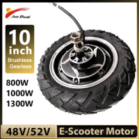 48v 52v 800W 1000W 1300w E-scooter Wheel Motor Gearless BLDC 10inch 80/60-6 Off Road Tire Disc Brake 135 mm Installation Size