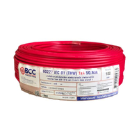 สายไฟ BCC รุ่น 60227 IEC 01 (THW) 1x4 SQ.MM. ขนาด 100 ม. สีแดง