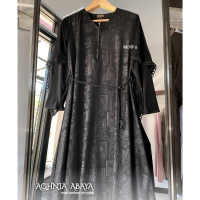 ABAYA AGHNIA - GAMIS HITAM MATT YORYUNE BY ASY-SYAKIRA FASHION TEMBORO termurah Motif Muslim