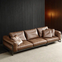 Ergonomic Luxury Sofa Living Room Genuine Leather Office Mid Century Italian Industrial Chair Soft Fauteuil Japanese Furniture