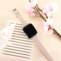 【Watchband】Apple Watch 全系列通用錶帶 蘋果手錶替用錶帶 經典色系 矽膠錶帶(粉色)