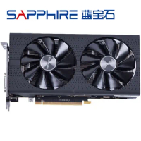 Used SAPPHIRE RX 580 4GB Graphics Cards 2048SP 256Bit GDDR5 Video Card for AMD RX 500 series Cards RX580 4GB DP HDMI DVI